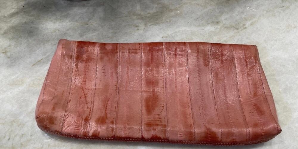 Neiman Marcus vintage Pink leather clutch